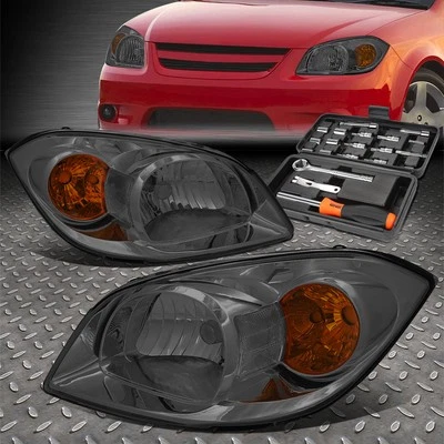 FOR 05-10 CHEVY COBALT PONTIAC G5 SMOKED HOUSING CLEAR CORNER HEADLIGHT+TOOL SET - Изображение 1 из 4
