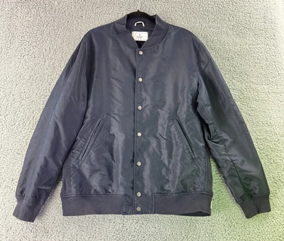 Reigning Champ Bomber Jacket Mens Size XL Blue Snap Button Long Sleeve Casual - Image 1 of 4