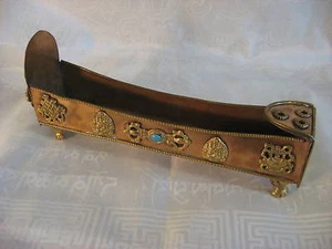 TIBET BUDDHISM ASHTAMANGALAS DORJE INCENSE BURNER INDIA - Picture 1 of 3