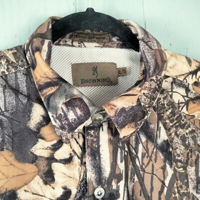 Browning Мужская Камуфляжная Треквейная Рубашка XL Охота Realtree Разрыв Вентилируемые Карманы - Изображение 1 из 4