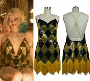 Harley Quinn Lentejuelas Club Vestido Sin Espalda Escuadrón Suicida Disfraz Juegos con disfraces - Imagen 1 de 8