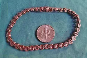 Brazalete Tenis Diamante Corazón Vermeil Rosa Plata Esterlina Firmado Dee Berkle DBJ - Imagen 1 de 12