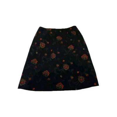 Women's Oscar By Oscar De La Renta 100% Wool Embroidered Floral Skirt Sz 12 Pet - Image 1 of 4