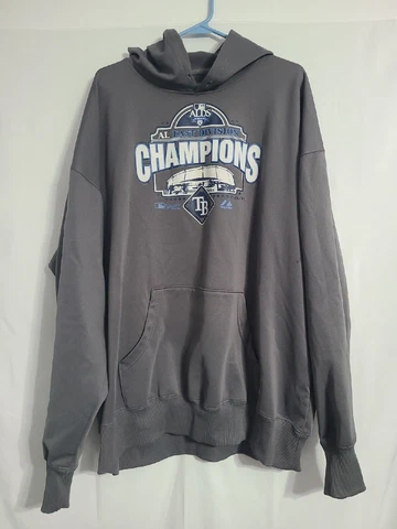 2010 AL East Division Champions Grey Tropicana Field Hoodie Tampa Bay Rays 2XL Cover