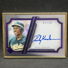 2021 Topps Transcendent Collection Purple Rickey Henderson 7/10 On Card Auto A’s