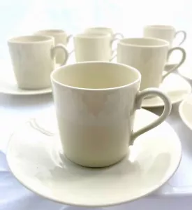 PRETTY ROSENTHAL DEMITASSE CUPS & SAUCERS LIGHT YELLOW/SAND c1925 v/g - Picture 1 of 11