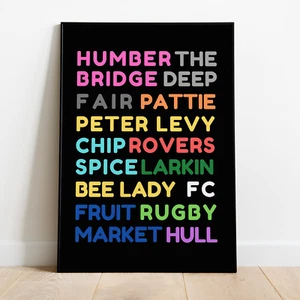 Arte de pared Kingston Upon Hull Block impresión de arte de texto A3 A4 enmarcado sin marco hogar - Imagen 1 de 2