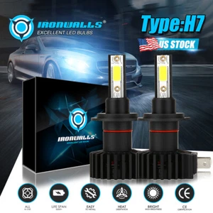 Fit For VW Jetta 2005-2018 Passat 2001-2016 H7 LED Headlight Hi/Lo Beam Kit 6K - Picture 1 of 12