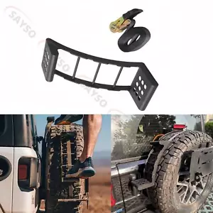 Neumático trasero universal negro de repuesto rueda escalera acceso escalón portaequipajes de techo para SUV - Imagen 1 de 16