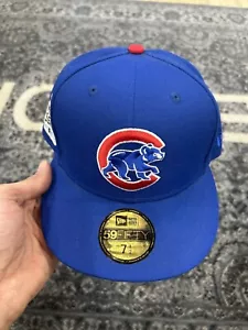 Size 7 1/2- CHICAGO CUBS NEW ERA 59FIFTY- WORLD SERIES CHAMPIONS ROYAL - Picture 1 of 8