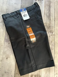 Dickies Boys Shorts Flat Front Classic Fit Straight Leg Black Size 14 NWT - Picture 1 of 7