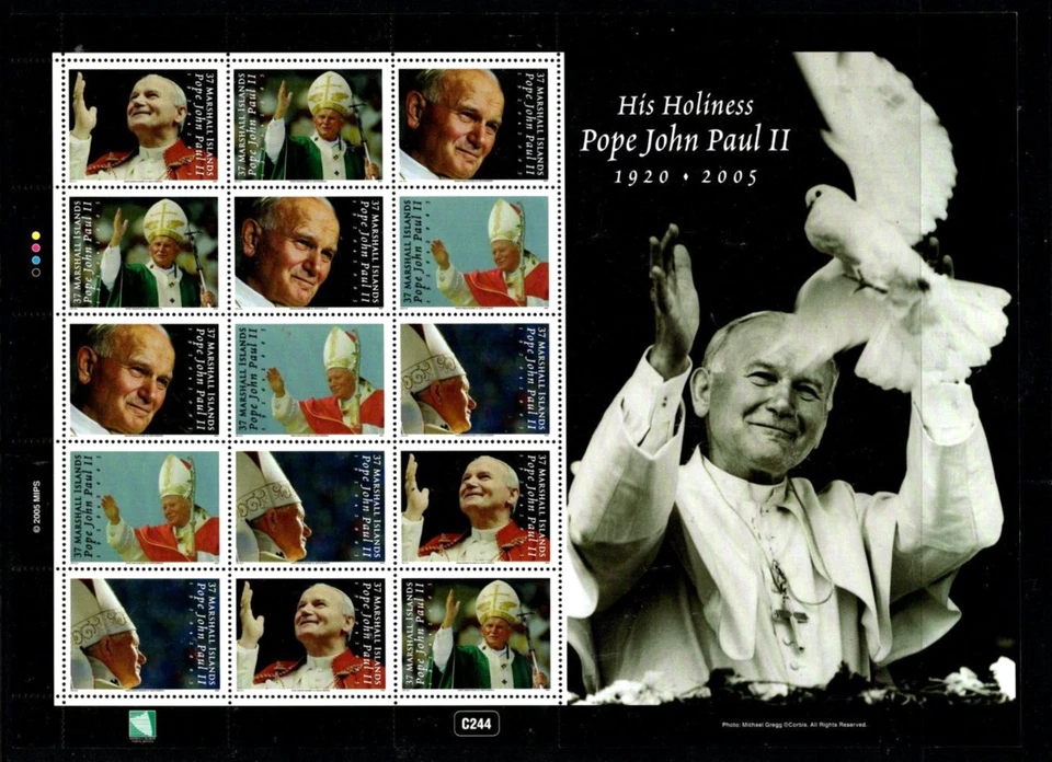 Islas Marshall 858 MNH Hoja de 15 Papa Juan Pablo II Foto 1 de 1