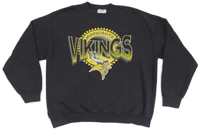 Sudadera de Colección Años 90 Cuello Redondo NFL XXL MINNESOTA VIKINGS EE. UU. Nutmeg Mills CSA Foto 1 de 3