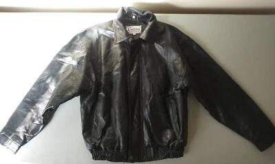 Мужская с длинными рукавами черная кожаная куртка Bomber типа Cellini кожаная коллекция   - Изображение 1 из 4