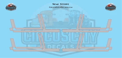 Gray with Red Pinstripe Semi Stripe Graphic 1:87 Scale - Image 1 of 2