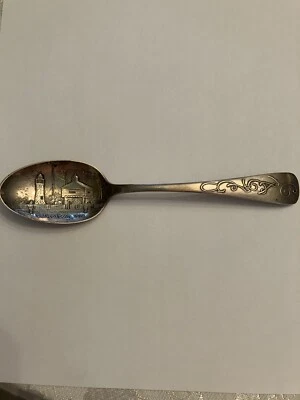 FT Dearborn 芝加哥 1830 纯银纪念品 4 1/4 "勺子 RW&S 华莱士 — 第 1/4 张图片
