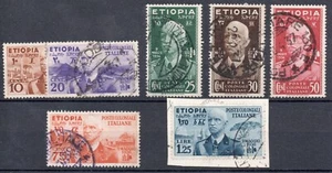 1936 - Colonie italiane (Etiopia) - Effigie di V. E. III, serie 7 val. usati - Picture 1 of 1