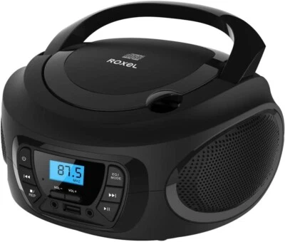 Roxel RCD-S50BT Portable Boombox CD Player with FM Radio, BT Wireless Streaming - Image 1 of 4