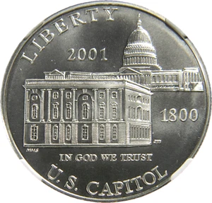 2001 P  Capitol Visitor Center Commemorative Silver Medal NGC MS 69 (19-8) - Picture 1 of 4