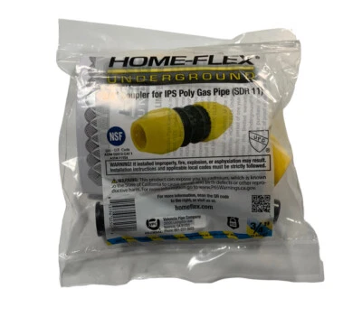 3/4 In. IPS (SDR11) Underground Yellow Poly Gas Pipe Coupler | Polyethylene - Image 1 of 4