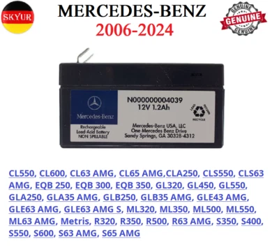 Genuine Auxiliary Backup Battery 12V - 1.2AH For 06-24 Mercedes-Benz Vehicles - Image 1 of 3