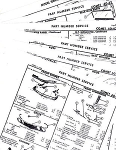 1960 1961 1962 Mercury Comet Sedan Wagon carrocería piezas lista números ¡hojas de choque! - Imagen 1 de 1