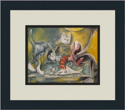 Pablo Picasso 猫和龙虾定制带框印花 — 第 1/2 张图片