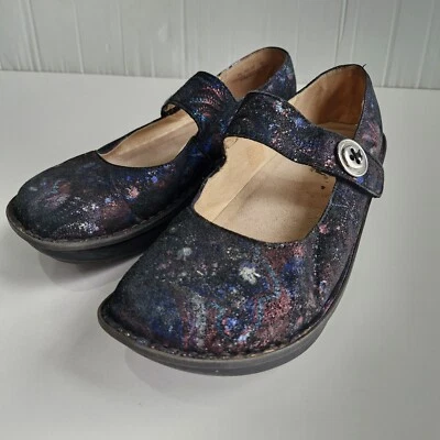 Alegria Paloma Multicolour Paisley Leather Platform Mary Jane Shoes Size 41 - image 1 of 4