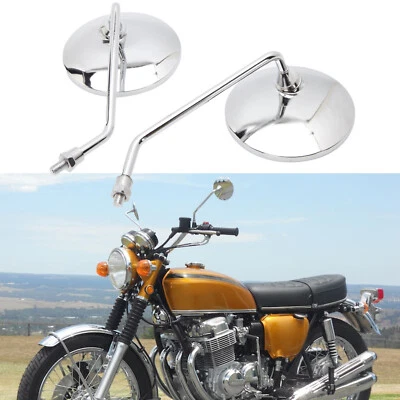Pair Chrome Motorcycle Rearview Mirrors For Honda CB350 CB450 CB500 CB550 CB650 — 第 1/4 张图片