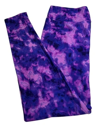 LuLaRoe Leggings TC Alto Curvilíneo PÚRPURA LAVANDA Tie Dye COLORIDO Sexy Tropical Foto 1 de 4