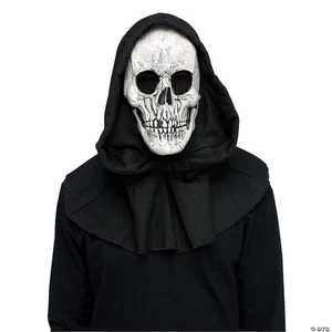 Adults Reaper Horror Mask With Black Shroud - Creepy Scary Halloween Costume Acc - Picture 1 of 4