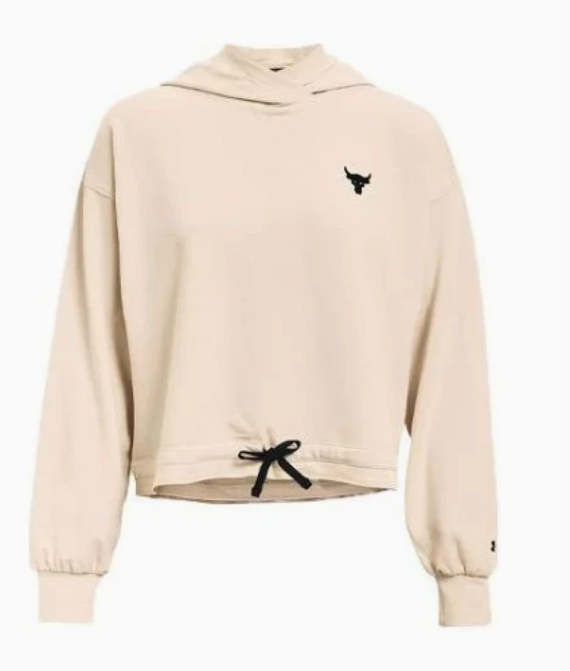 Under Armour Crema Sudadera con Capucha Para Mujer Gimnasio Sudadera con Capucha - Nueva Foto 1 de 1