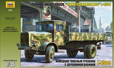 KIT MODELLINO MILITARE ZVEZDA CAMION GER.HEAVY TRUCK L-4500S EINHEITSKABINE 1:35 - Immagine 1 di 4