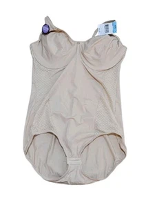 Bali 42C Shapeware Body Suit Beige Underwire NWT Adjustable Straps Snap Closure - Picture 1 of 10