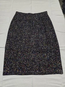 St John Santana Evening Marie Gray Confetti Paillettes Skirt Sz 10 - Picture 1 of 11