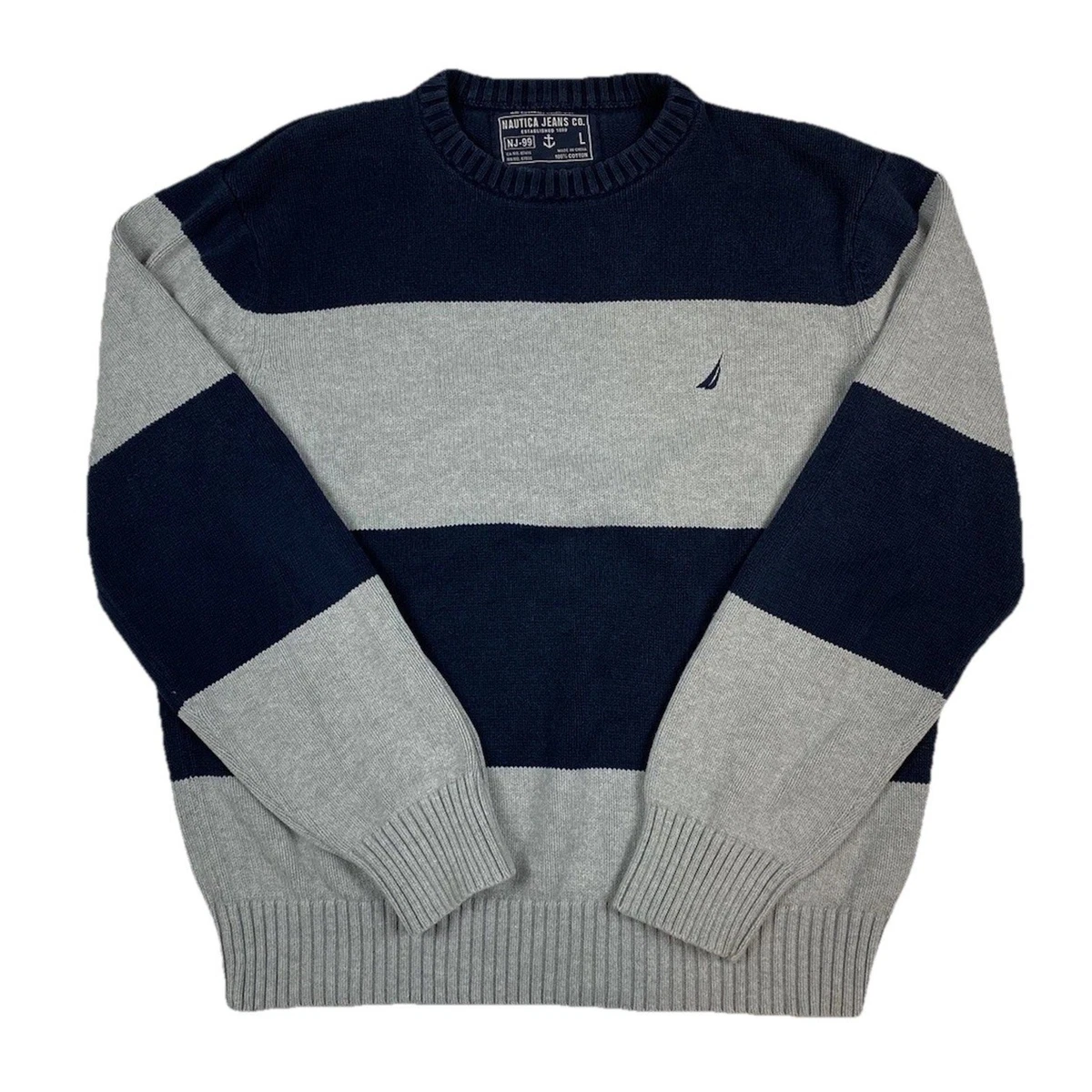 【希少】90s ［hand knit］ nautica cotton knit Vintage 90s Nautica Hand Knit Cotton Sweater Pullover Size XL
