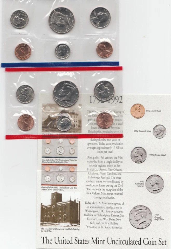 1992 Uncirculated Coin Set U.S Mint Original Government Packaging OGP - Image 1 of 1