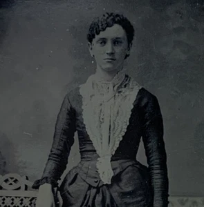 Antique Tintype Victorian Marilla Civil War Era Photo Photograph W/ Paper Frame - Picture 1 of 4