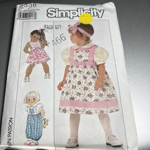 Simplicity Sewing Pattern 9536 Toddler Jumper Sundress Jumpsuit   6mo- 3 Uncut - Picture 1 of 2