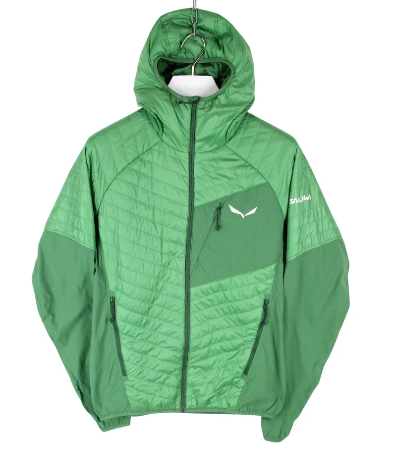 SALEWA Ortles Hybrid Jacket Men's MEDIUM Green Full Zip Hooded Logo Lightweight - Image 1 of 4