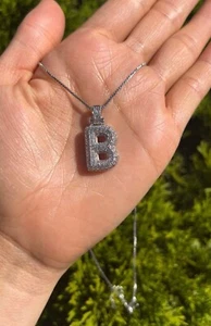 Collana oro bolla pedante lettera 18k rodiata con catena regolabile”20” - Foto 1 di 24