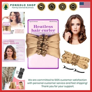 Heatless Curling Headband Cotton Satin Curlers for Women Girls 5 Piece Set - Picture 1 of 8