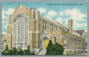 Postal Northumberland PA Iglesia Metodista lino sin publicar - Imagen 1 de 2