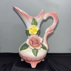 Brocca rosa iridescente Lustre Ware 8" vaso vintage rosa - Foto 1 di 10