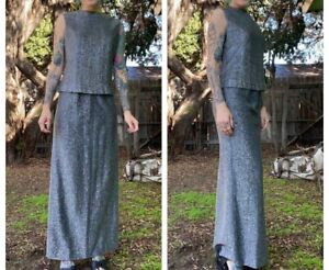 1970’s Silver Lurex Skirt And Shirt Set