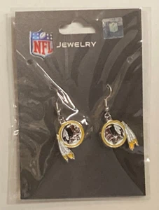 Redskins Trendy Earring's With Colorful Logo - NFL Licensed Jewelry - Picture 1 of 3