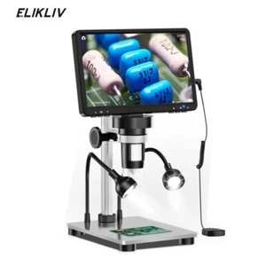 Elikliv 7'' LCD Digital Microscope 1200X Screen 12MP Soldering Microscope Adults - Picture 1 of 9