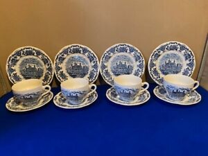4 Royal Homes of Britain   Teacups saucers side plates Enoch Wedgewood England