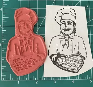 Timbro gomma non montato usato delicatamente Chef cuore scatola cioccolatini spedizione combinata - Foto 1 di 1