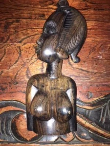 Carved Wood Bust of an African Woman 10.5" Tall - Picture 1 of 6